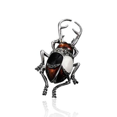 Beetle Rhinestone Enamel Pins