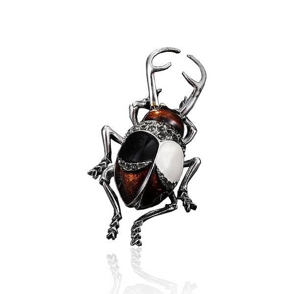 Beetle Rhinestone Enamel Pins