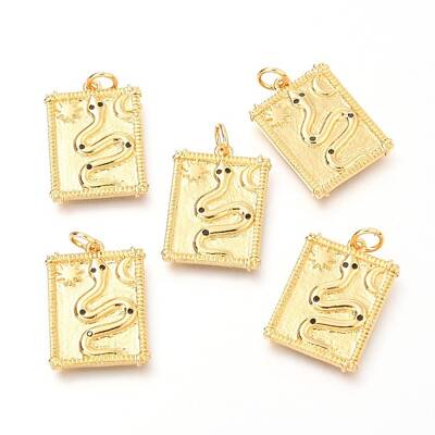 Brass Micro Pave Clear Cubic Zirconia Charms