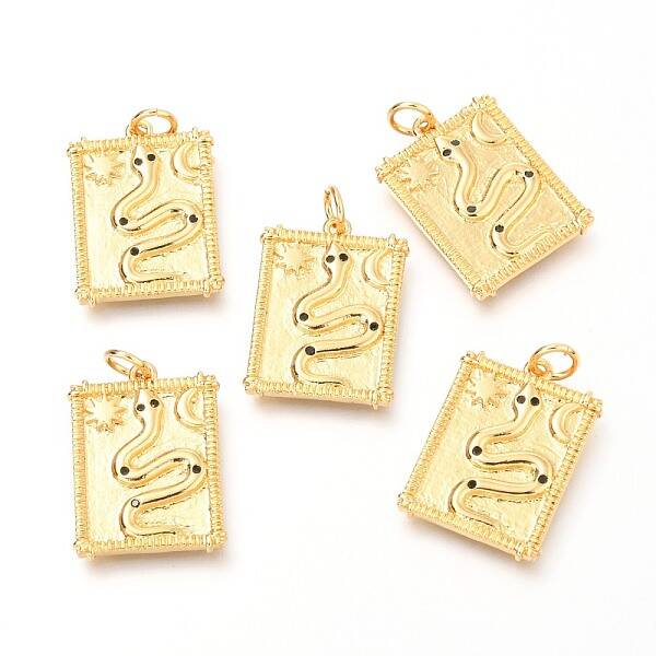 Brass Micro Pave Clear Cubic Zirconia Charms