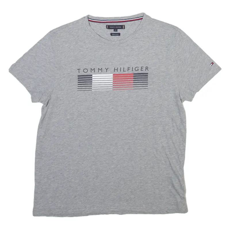 TOMMY HILFIGER Mens T-Shirt Grey Crew Neck M