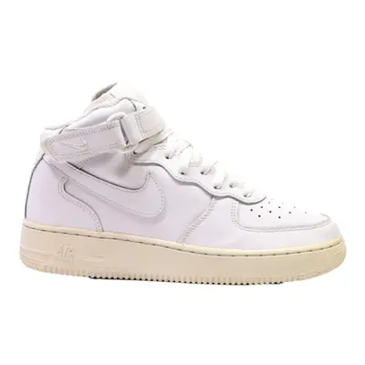 NIKE Air Force 1 2021 High Top Trainers White Leather Girls UK 5.5