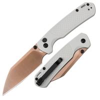 CJRB Pyrite-Light J1945-RGY AR-RPM9 Steel Rose Gold Blade and FRN Light Grey Handle, Folding Tool Knives for Everyday Carry, ...