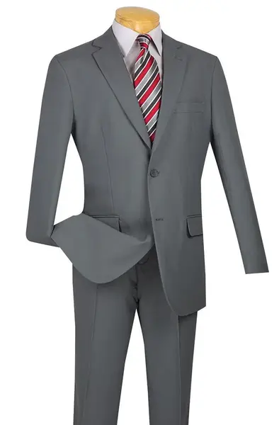 Vinci Men's 2-Piece Poplin Suit - Clean Cut Look - Discounted