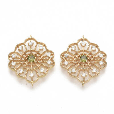 Brass Cubic Zirconia Links connectors