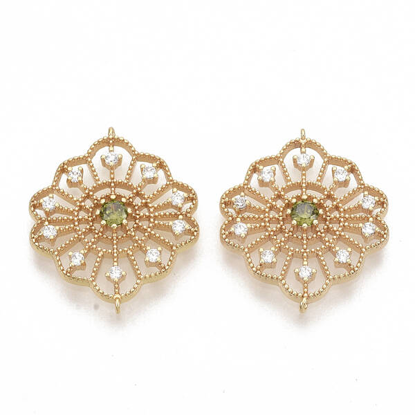 Brass Cubic Zirconia Links connectors