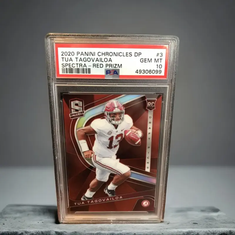 Tua Tagovailoa PSA 2020 Panini Chronicles Draft Picks Spectra RED Prizm RC 3 10