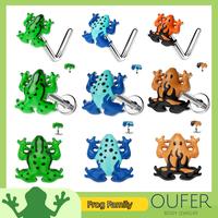 Oufer 16G Frog Internally Threaded Labret Ring Nostril Nose Piercing Dermal Anchor Piercing Ring
