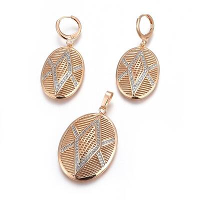 Brass Micro Pave Cubic Zirconia Jewelry Sets