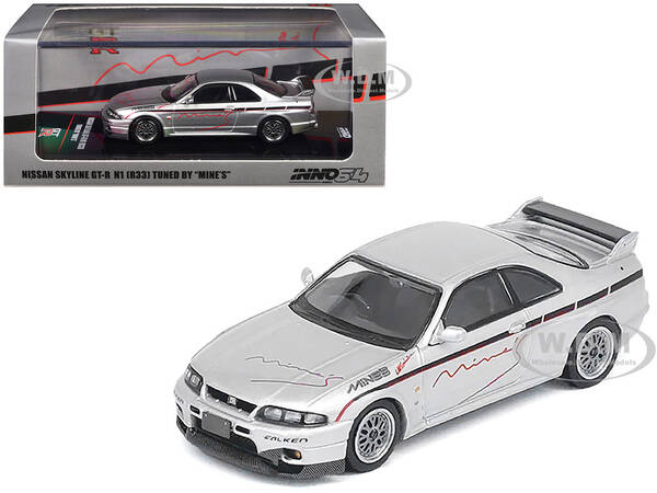 Nissan Skyline GT-R N1 (R33) RHD (Right Hand Drive) Tuned by Mine's Silver 1/64 Diecast Model Car by Inno Models