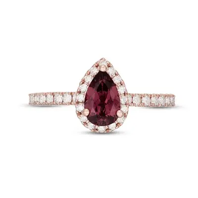 10K Rose Gold Pear Cut Custom Engagement Ring Gemstone Anniversary Rings