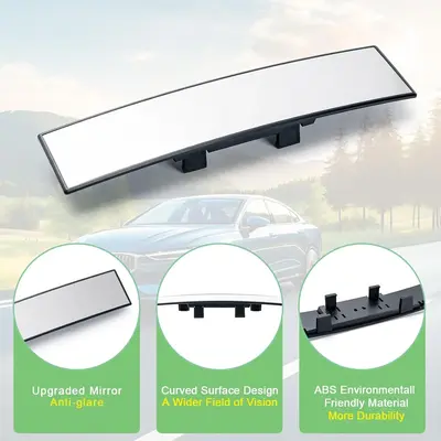 11.81 Inch Panoramic Convex real view Mirror, Interior Clip-on Wide Angle to Reduce Blind Spot Effectively for Car SUV Trucks...