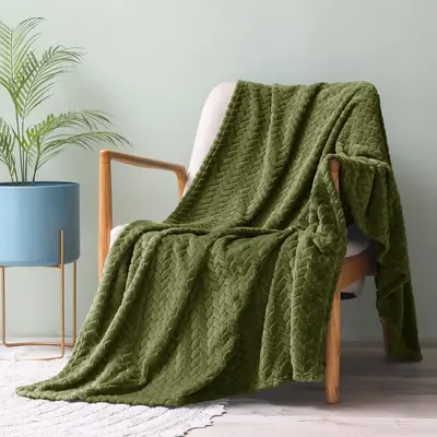 Casual Leaf Pattern Soft Blanket, 1 Count Warm & Cozy Throw Blanket for Home & Office, Lightweight Blanket for Bed Sofa Couch