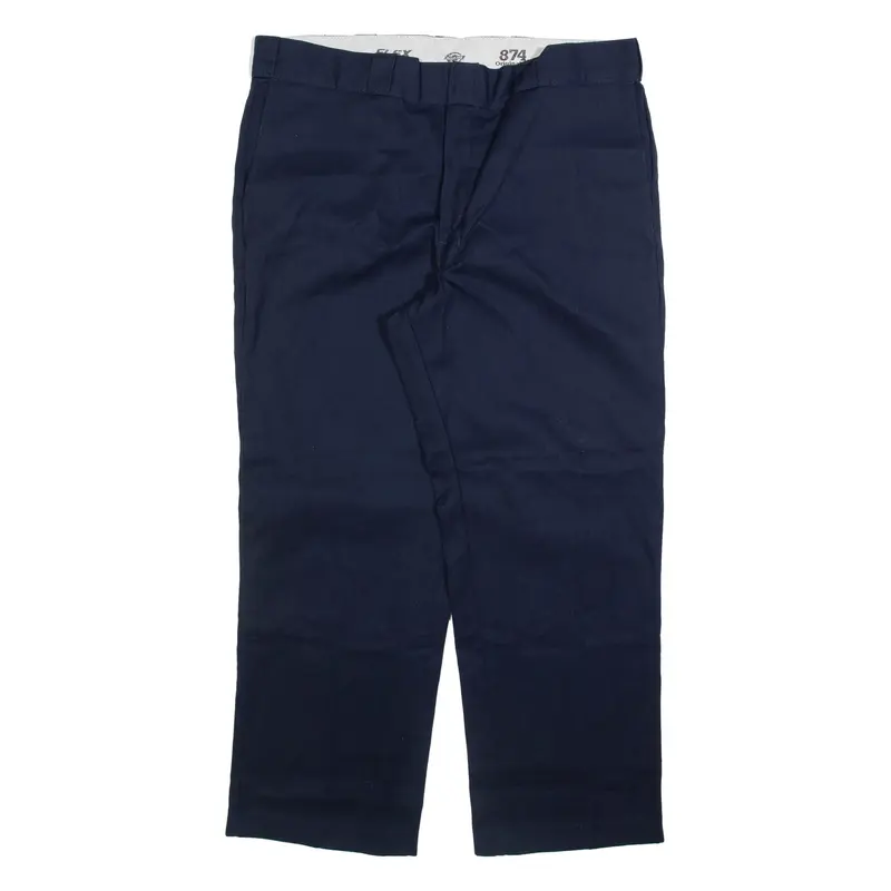 DICKIES 874 Workwear Mens Trousers Blue Regular Straight W38 L28