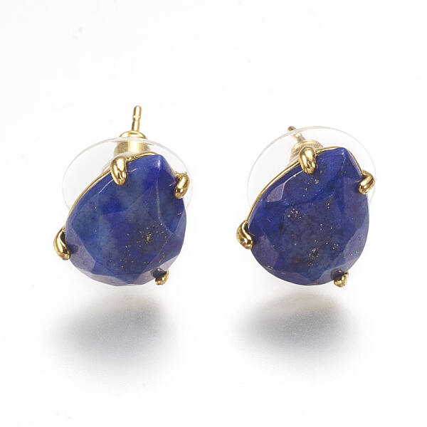 Natural Lapis Lazuli Stud Earrings
