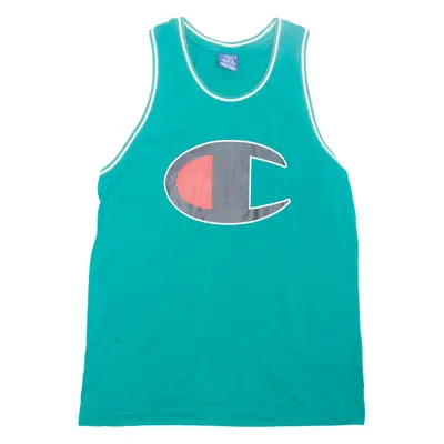 CHAMPION Mens Vest Green Sleeveless L