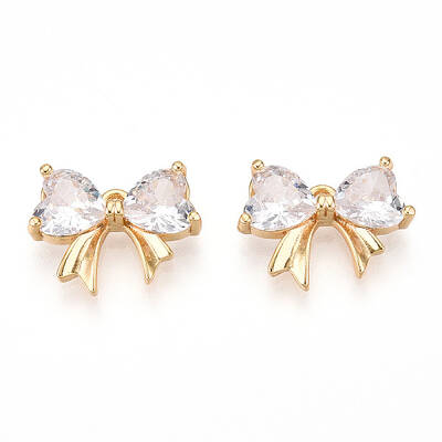 Brass Pave Clear Cubic Zirconia Charms
