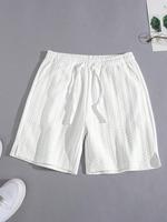 Men's Jacquard Drawstring Waist Shorts, Regular Fit Casual Comfy Shorts for Summer, Men's Bottoms for Daily Wear, Loose Fit S...