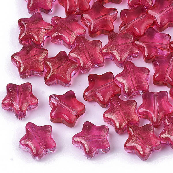 Transparent Spray Painted Glass Beads