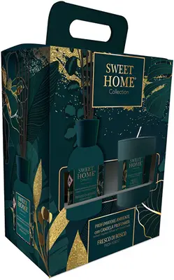 Sweet Home Collection Set Regalo Diffusore Di Aromi Con Candela Fresh Forest