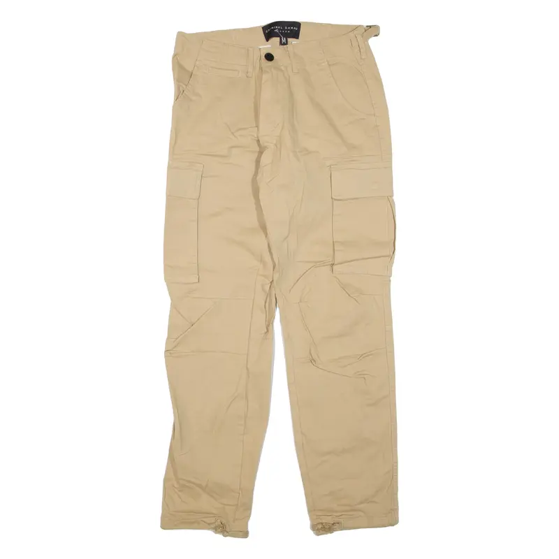 CRIMINAL DAMAGE Cargo Mens Trousers Beige Regular Straight W30 L31
