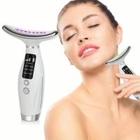 7 Color LED Electric Facial Massager, Rechargeable Facial & Neck Massage Tool, Professional Facial Beauty Instrument for Wome...