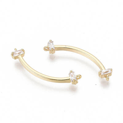 Brass Micro Pave Cubic Zirconia Links Connectors