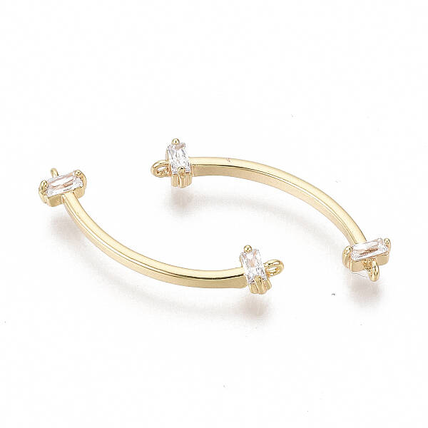 Brass Micro Pave Cubic Zirconia Links Connectors