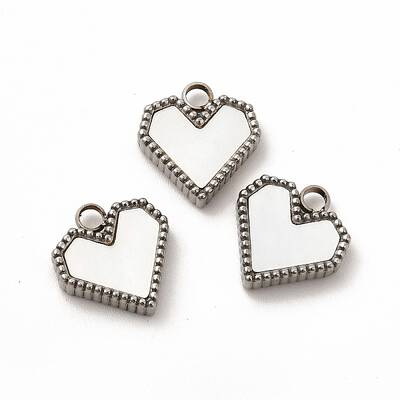 304 Stainless Steel Heart Charms