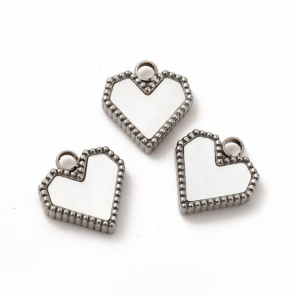 304 Stainless Steel Heart Charms