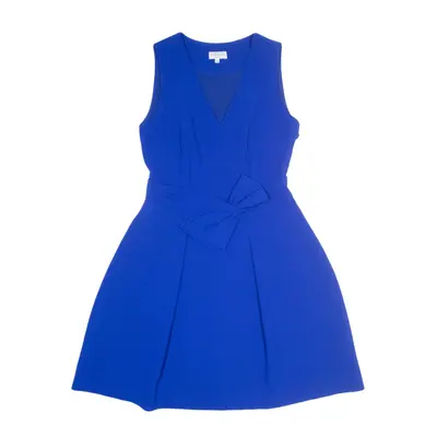 CLAUDIE PIERLOT Bow A-Line Dress Blue Sleeveless Knee Length Womens UK 10