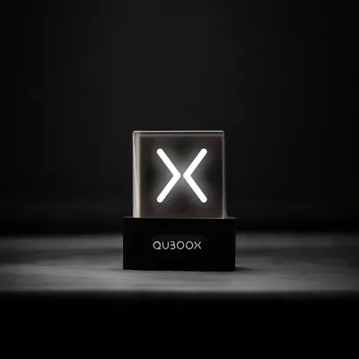 Quboox Cyber Cube - Desktop Accessory - Holographic Decor Piece
