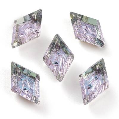 Embossed Glass Rhinestone Pendants