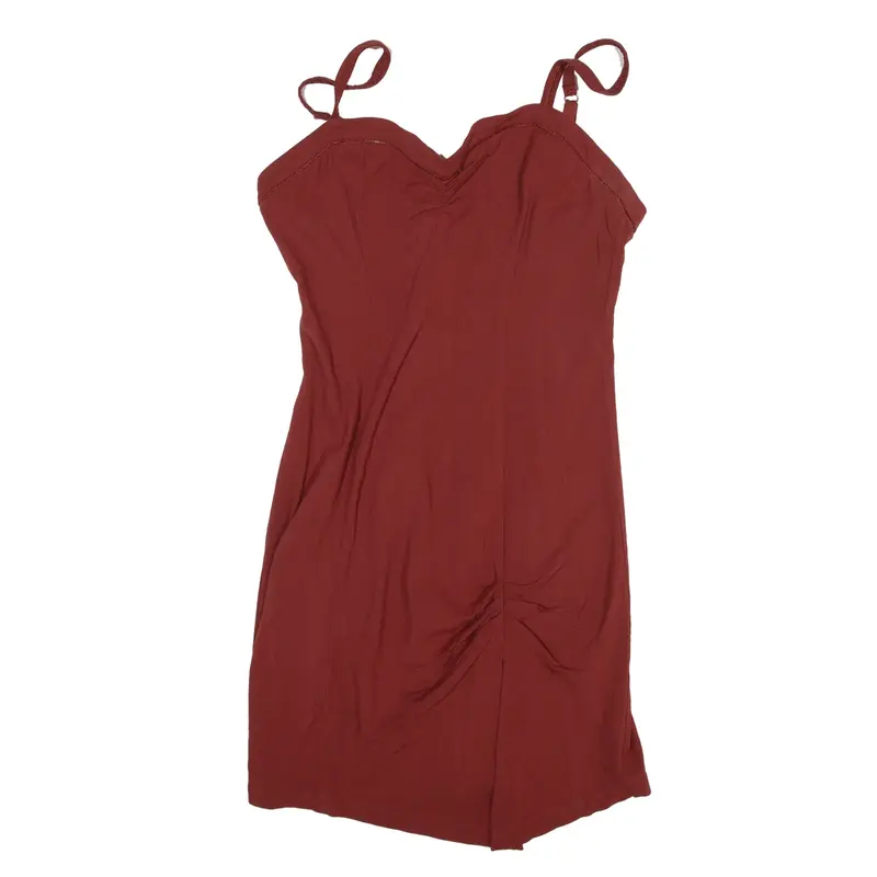 FREE PEOPLE Mini Dress Maroon Sleeveless Short Womens UK 12