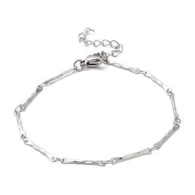 Non-Tarnish 304 Stainless Steel Bar Link Chain Brcelets