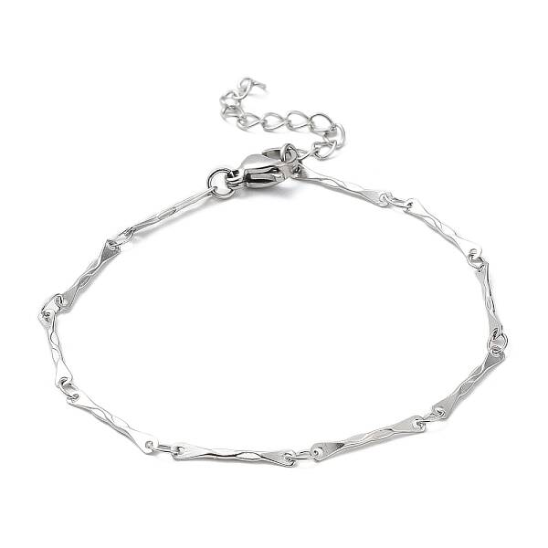 Non-Tarnish 304 Stainless Steel Bar Link Chain Brcelets