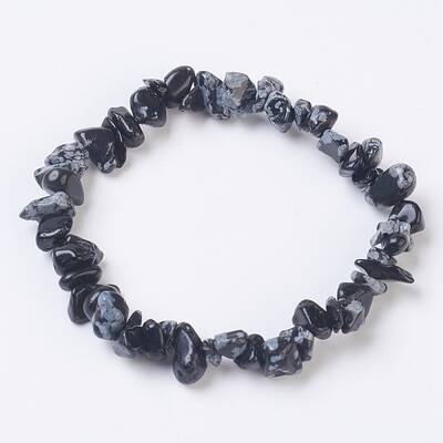 Natural Snowflake Obsidian Stretch Bracelets