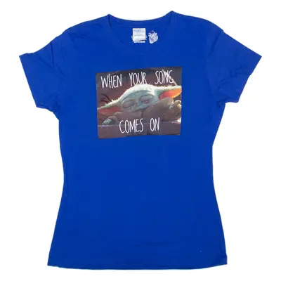 STAR WARS Grogu T-Shirt Blue Short Sleeve Womens S