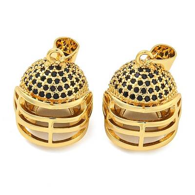Rack Plating Brass Micro Pave Cubic Zirconia Pendants
