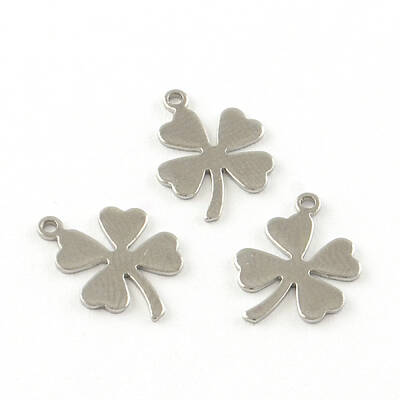 Tarnish Resistant Clover Smooth Surface 201 Stainless Steel Stamping Blank Tag Charms
