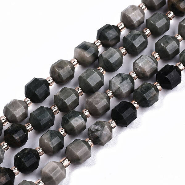 Natural Green Wood Lace Stone Beads Strands