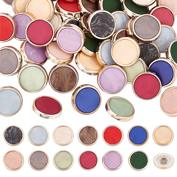 52Pcs 13 Colors Resin Shank Buttons