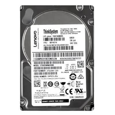 00YK014 Lenovo 600GB 12Gb/s SAS 10000 2.5-inch Hard Drive