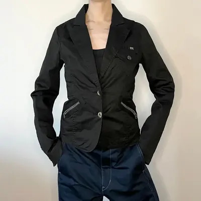 Old Story Jacket - Small Black Cotton Blend