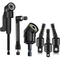 Right Angle Drill Attachment Set, 360° Rotatable Impact Grade Socket Adapters, Hex Shank 105° Angle Drill Adapters & 90° B...