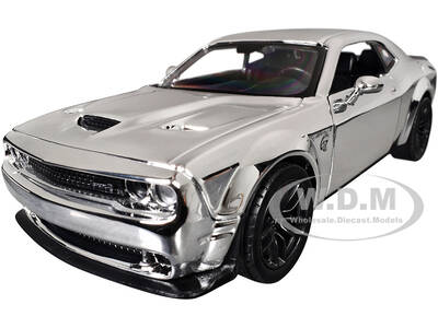 2018 Dodge Challenger SRT Hellcat Widebody Chrome Custom Wrap Series 1/24 Diecast Model Car by Motormax