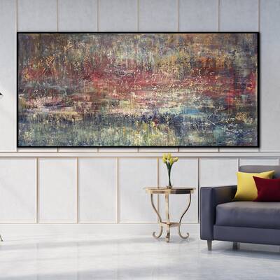 Large Colorful Painting on Canvas Abstract Contemporary Wall Art Original Artwork for Room | COMPREHENSION