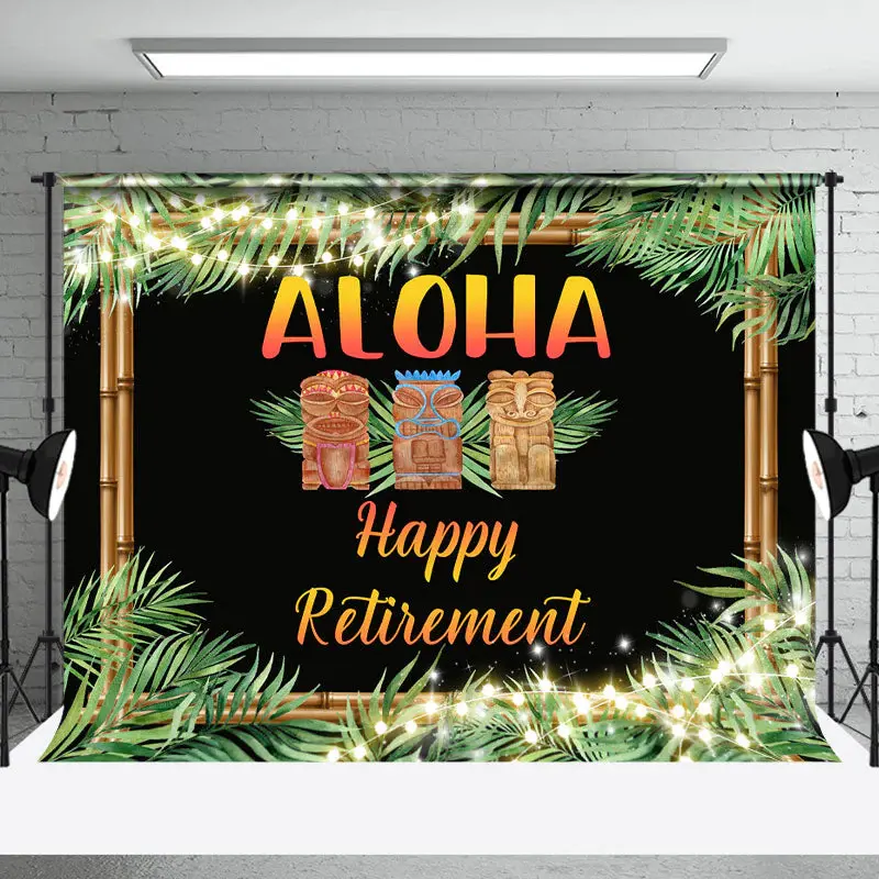 Black Natural Plant Tribal Happy Retiremnt Backdrop - Aperturee