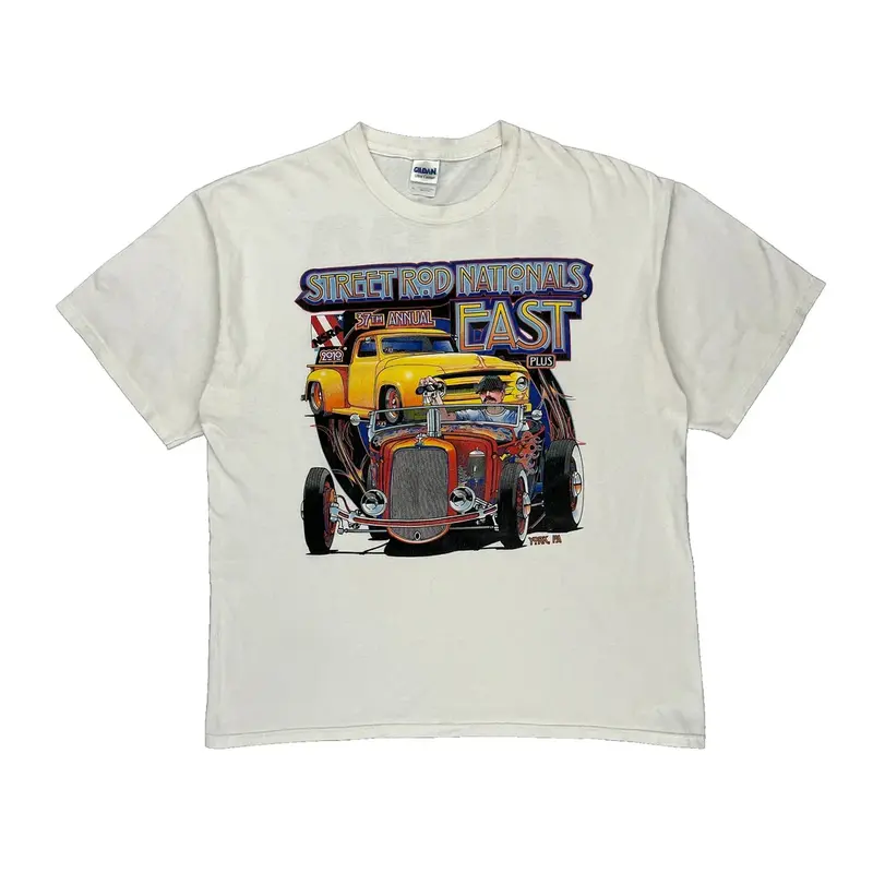 Street Rod Nationals Gildan Graphic T-Shirt - XL White Cotton