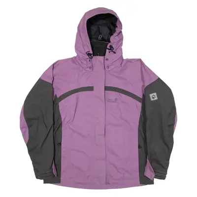 JACK WOLFSKIN Womens Rain Jacket Purple Hooded UK 16